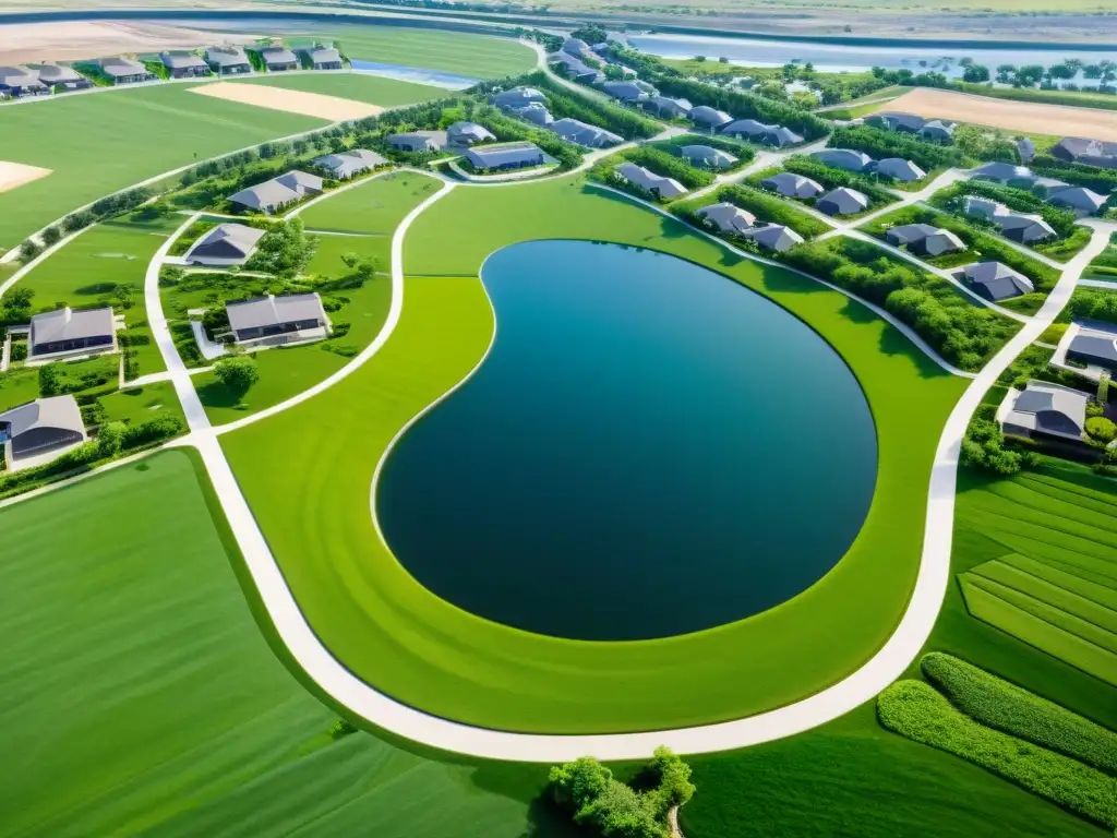 Acceso a agua potable en zonas residenciales: Integración sostenible del agua en paisaje residencial moderno con infraestructura avanzada