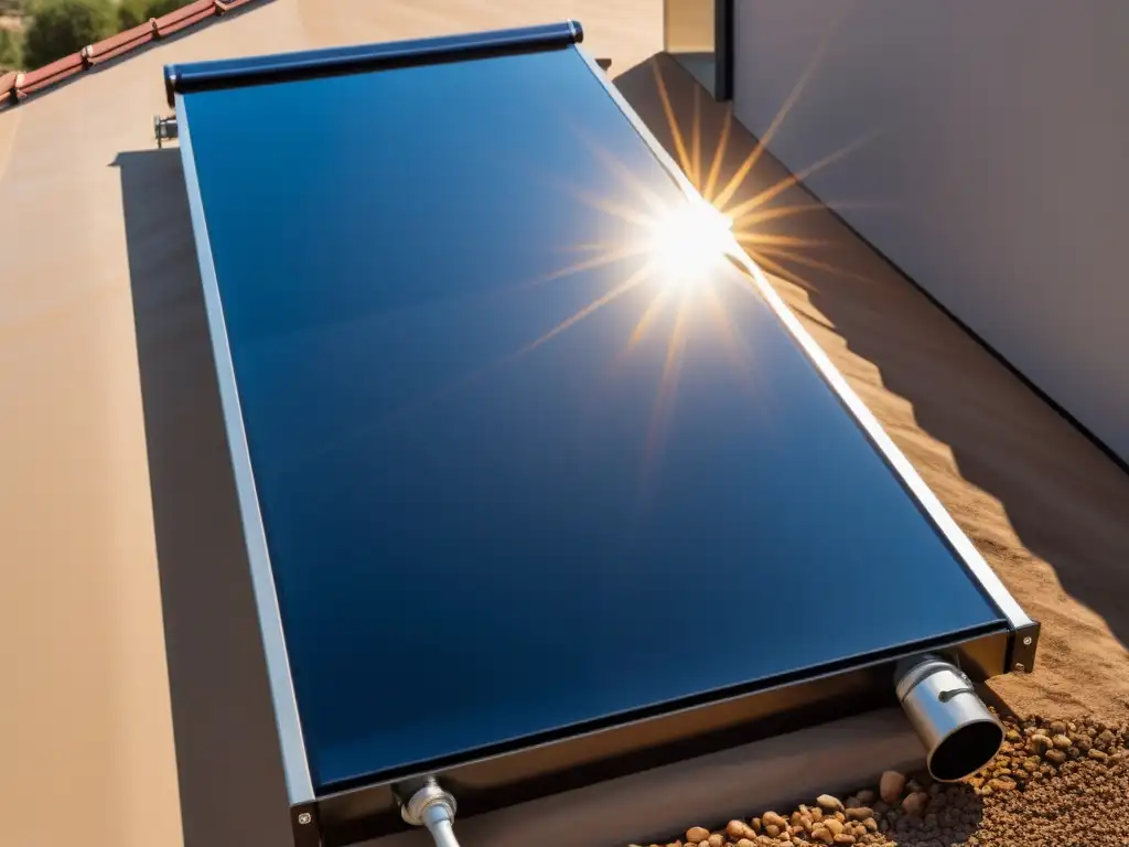 Brillante panel solar para calentador de agua, innovador y sostenible, capturando la luz y reflejando beneficios calentadores agua solares