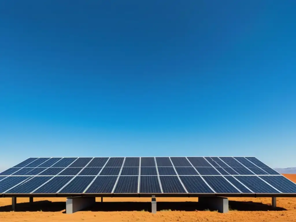 Un campo de paneles solares en armonía con el cielo azul