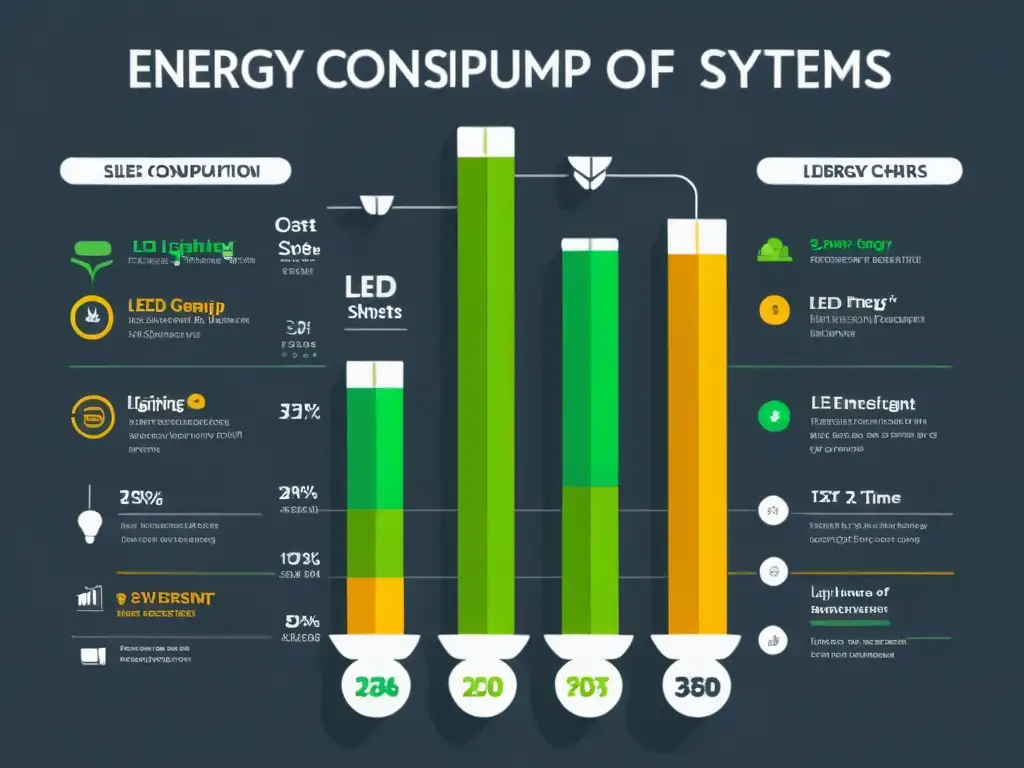 Comparativa energética: LED vs Comparativa de ahorro energético entre sistemas de iluminación: LED, fluorescente e incandescente