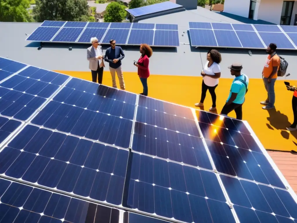 Unión de comunidades promoviendo el uso de energías renovables al instalar paneles solares en los techos