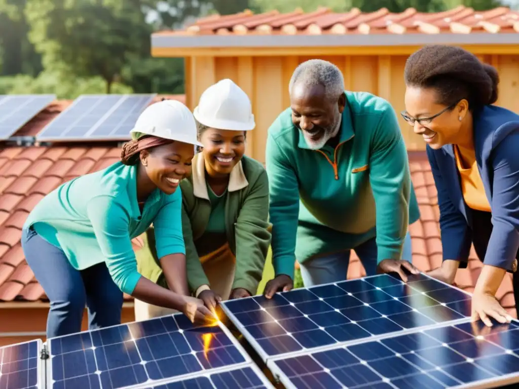 Instalación comunitaria de paneles solares, unión y esperanza en la calidad de vida