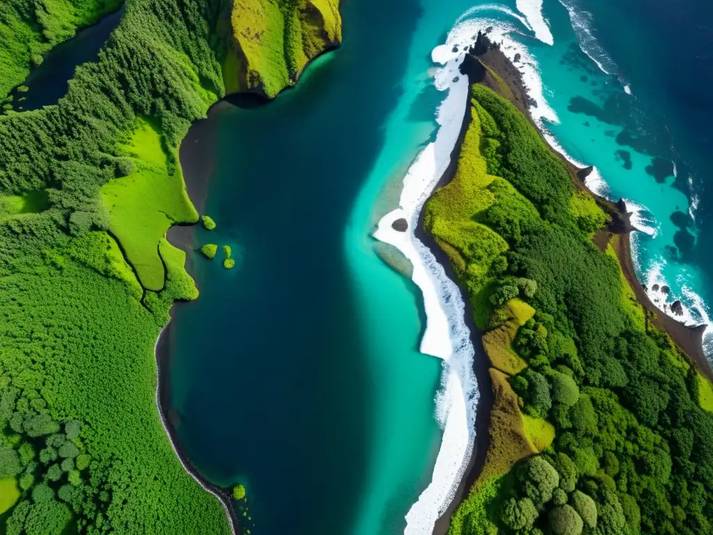 Contraste entre paisajes de Islandia y Hawái, destacando políticas sostenibles Islandia Hawái