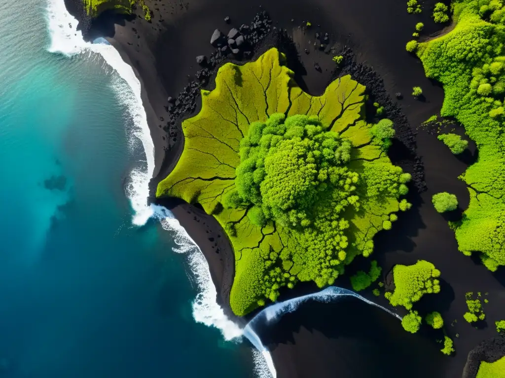 Contraste entre paisajes volcánicos de Islandia y exuberante naturaleza de Hawái, destacando políticas sostenibles de ambas islas