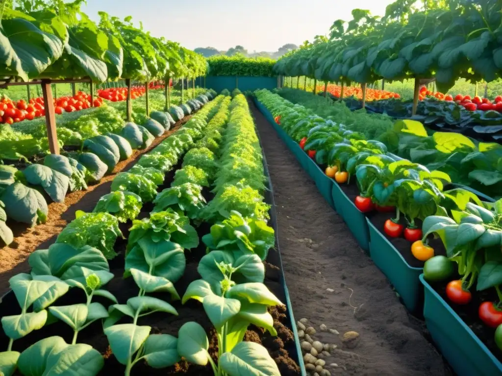 Un próspero jardín con cultivos asociados para rendimiento