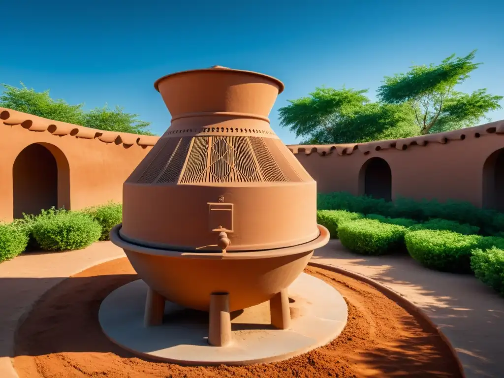 Una destilación solar de agua casera, con detalle y belleza natural en un día soleado