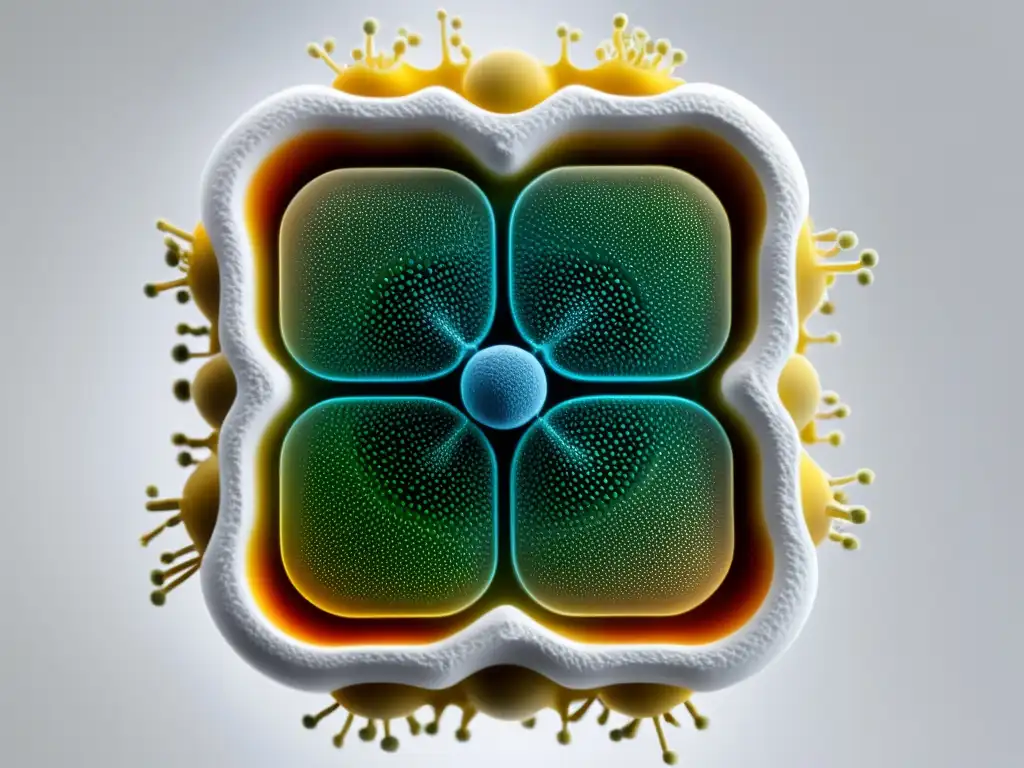 Detalle de pilas de combustible microbianas con microorganismos y electrodos en alta resolución