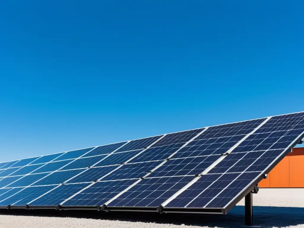 Un elegante y moderno panel solar contra un cielo azul claro