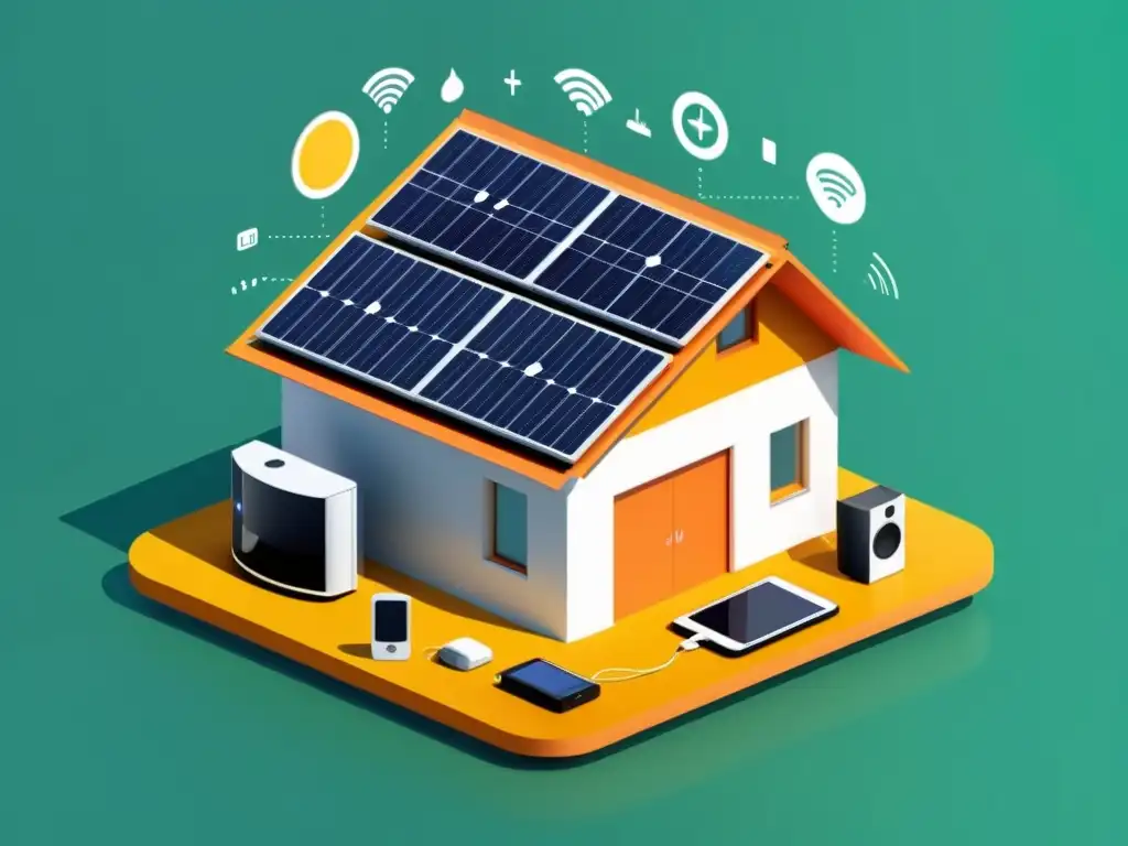 Un hogar inteligente sostenible con baterías para hogar sostenible IoT que integra dispositivos IoT para un uso eficiente de energía