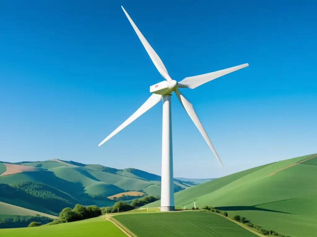 Instalación mini aerogeneradores hogar sostenible en entorno rural con molinos girando suavemente en el viento