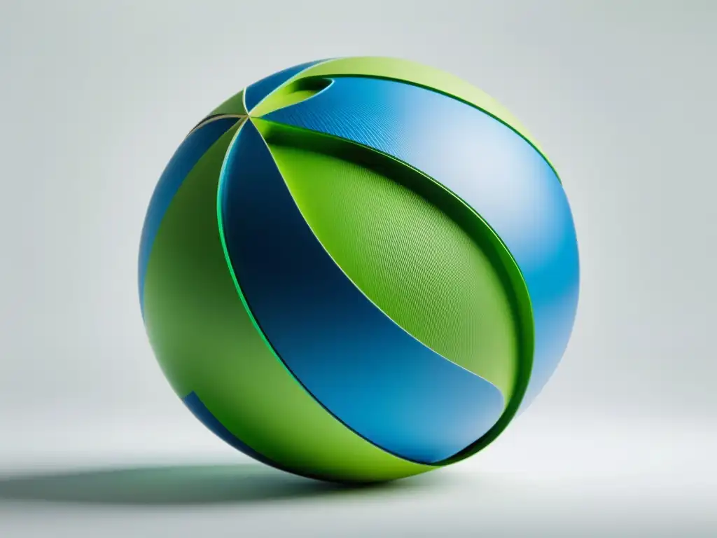 Imagen minimalista de un globo terráqueo con líneas verdes y azules, simbolizando acuerdos internacionales de sostenibilidad, sobre fondo blanco