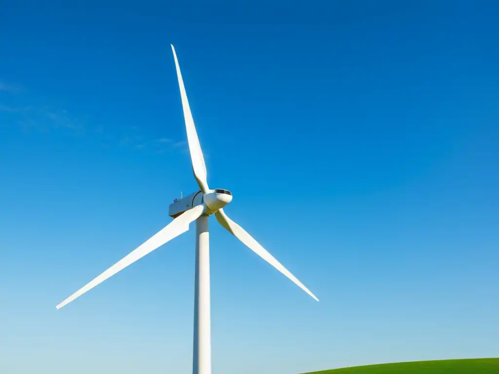 Una impresionante imagen de una turbina eólica en armonía con la naturaleza, destacando los beneficios de la economía circular