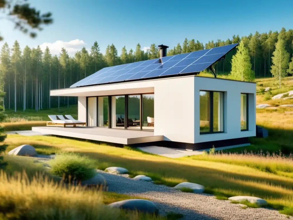 Inspiradora casa sostenible en Finlandia con paneles solares y diseño energéticamente eficiente