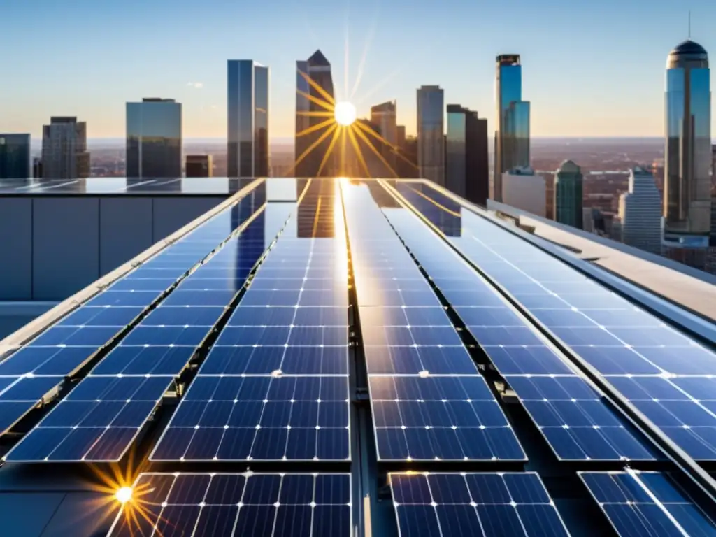 Instalación de paneles solares en azotea moderna, reflejando la eficiencia y elegancia de la tecnología solar