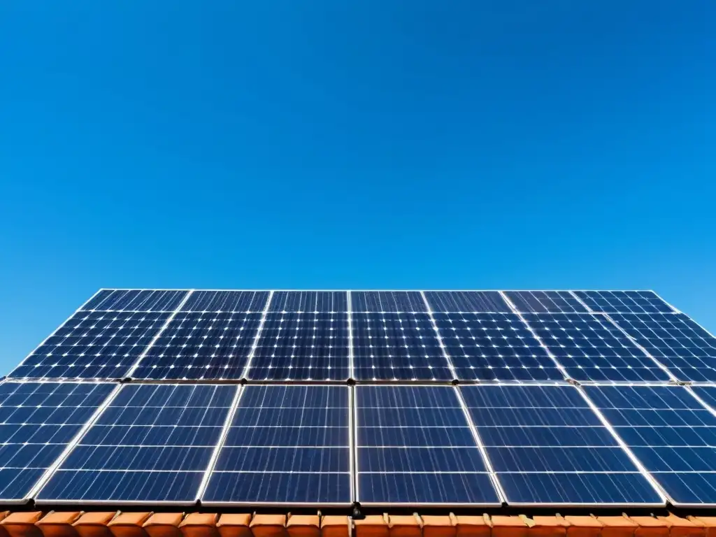 Instalación de paneles solares en un día soleado