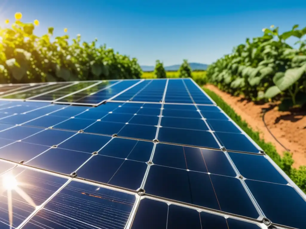 Instalación de paneles solares en un día soleado