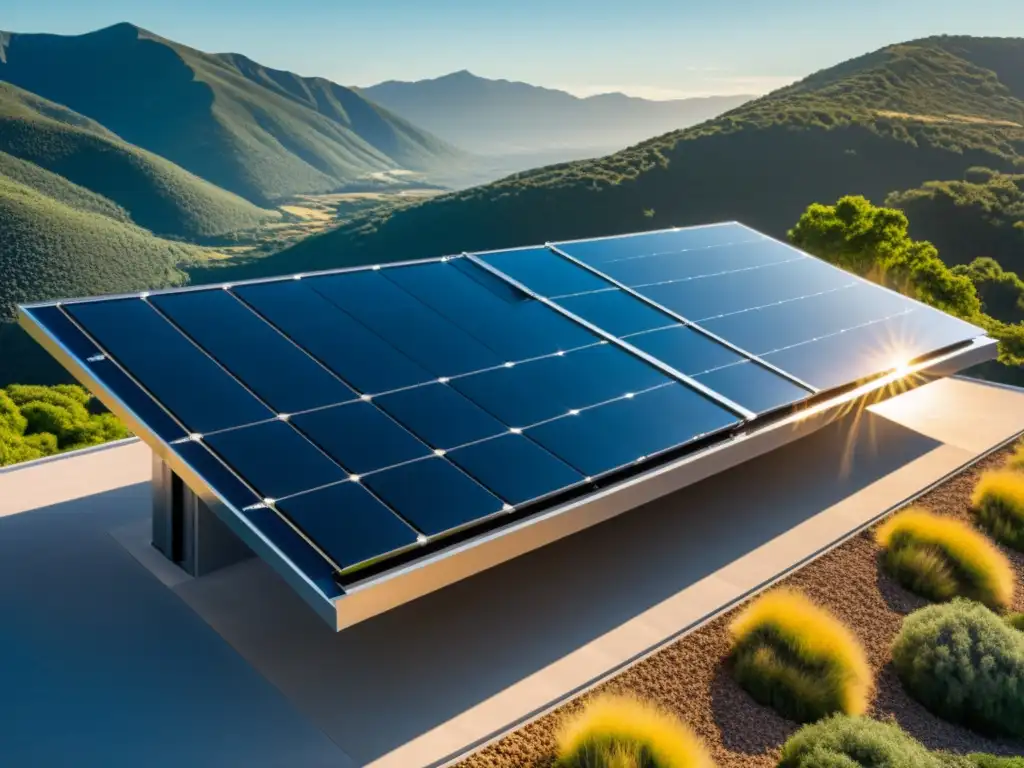 Instalación de paneles solares en un entorno natural, transmitiendo armonía y energía limpia