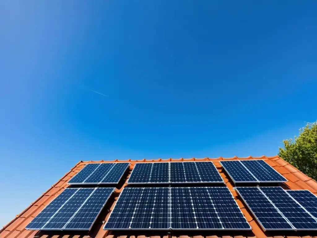 Instalación de paneles solares en un hogar moderno y sostenible, reflejando innovaciones en energías limpias próxima década