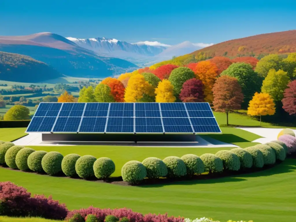 Instalación de paneles solares con impacto visual de las estaciones