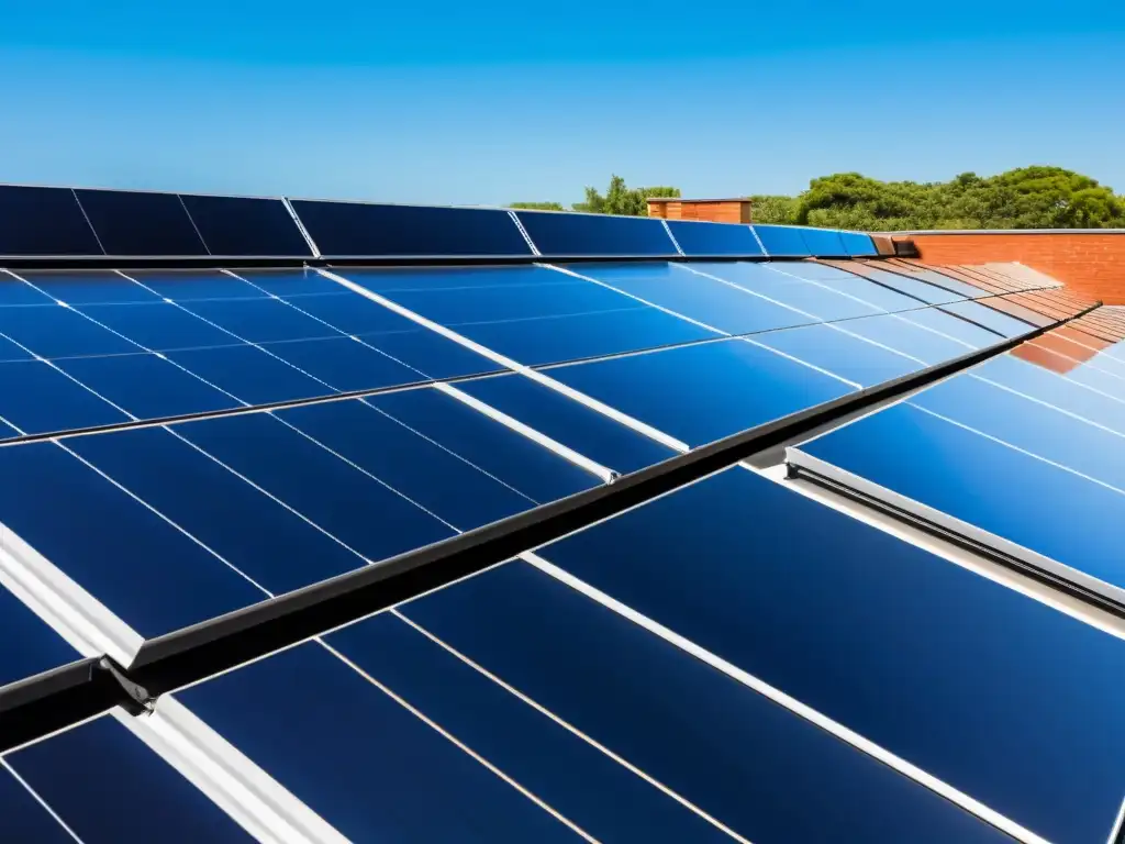 Instalación de paneles solares modernos en tejado residencial, con beneficios energía solar hogar