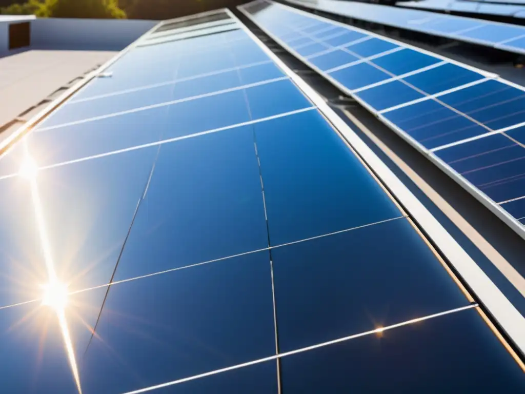 Instalación de paneles solares en un techo moderno, evocando eficiencia y sostenibilidad