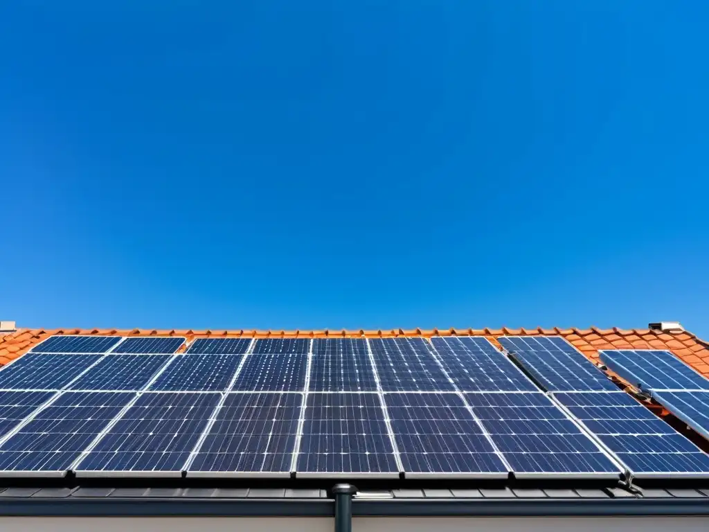 Instalación de paneles solares en tejado residencial, reflejando energía limpia y sostenible