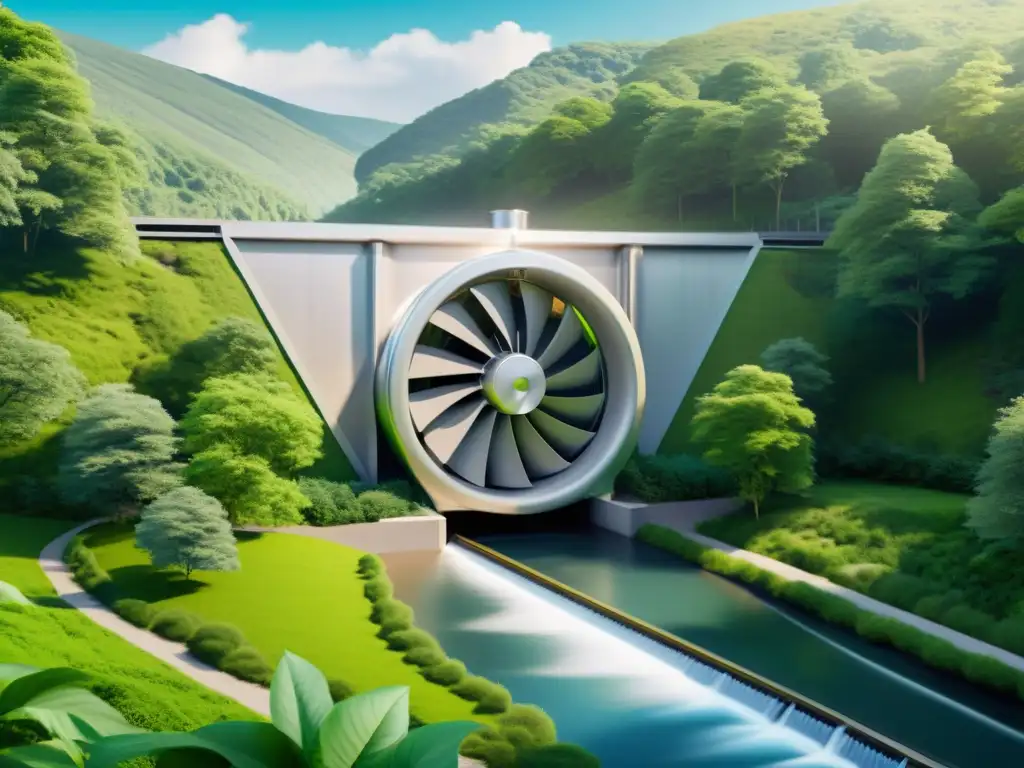 Integración armónica de una turbina hidroeléctrica en paisaje natural