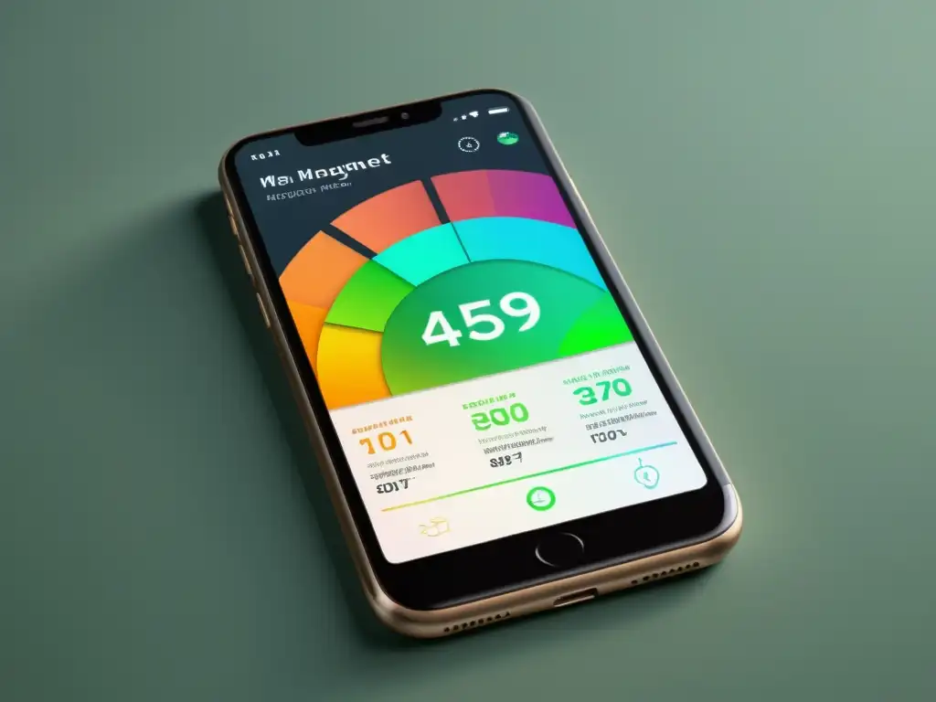 Interfaz minimalista de app de control de consumo energético en smartphone