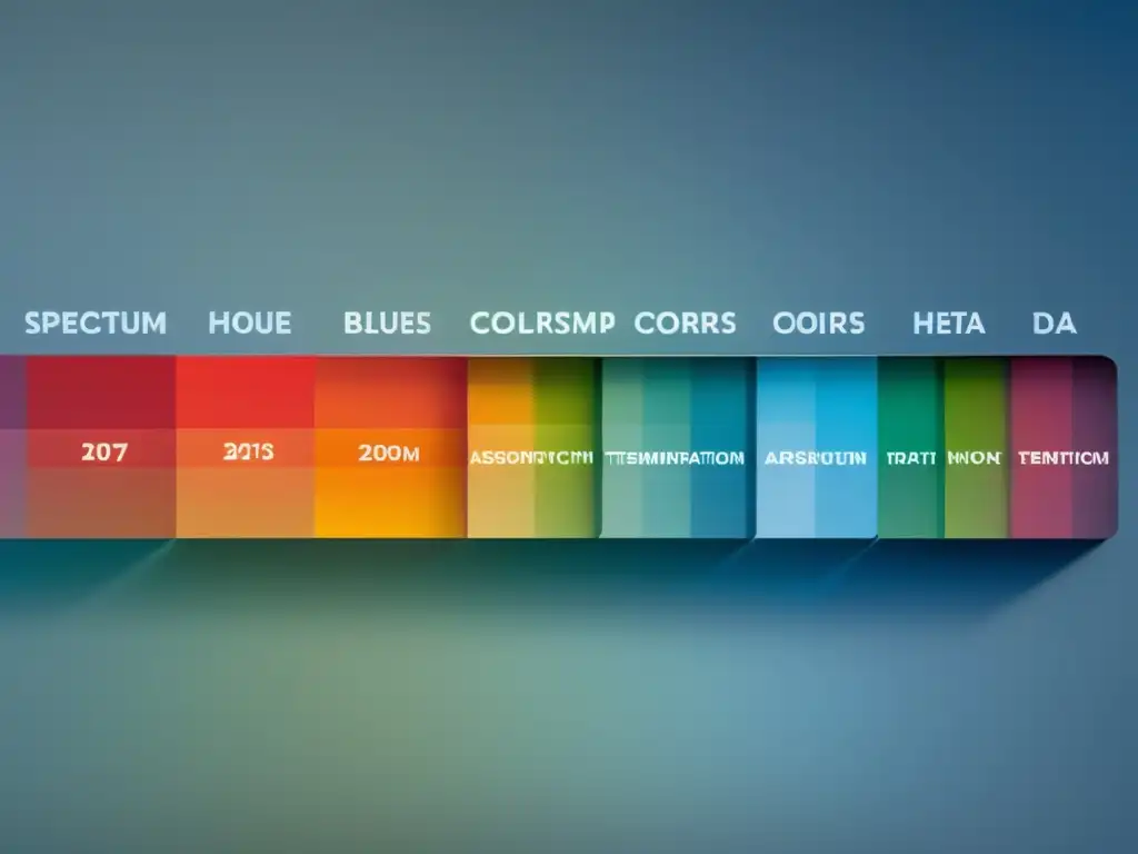 Minimalista espectro de colores mostrando el efecto del color en consumo energético en una ilustración científica moderna