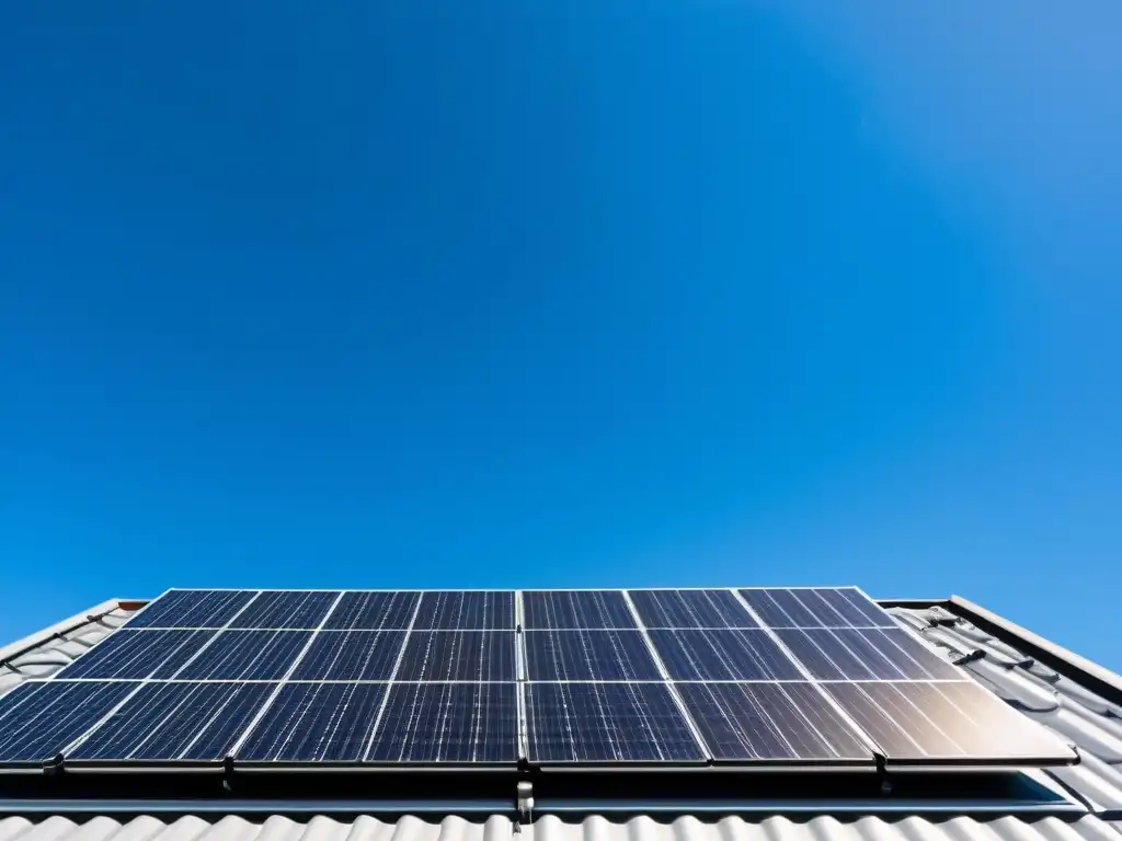 Instalación moderna de paneles solares en un tejado, reflejando la tendencia tecnológica en energías renovables