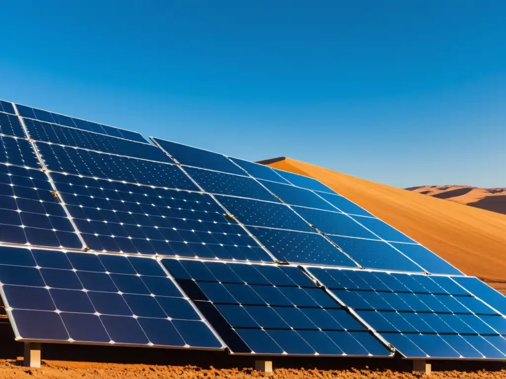 Un paisaje solar de alta rentabilidad inversión energía solar, con paneles solares en contraste con el cielo azul y el sol dorado