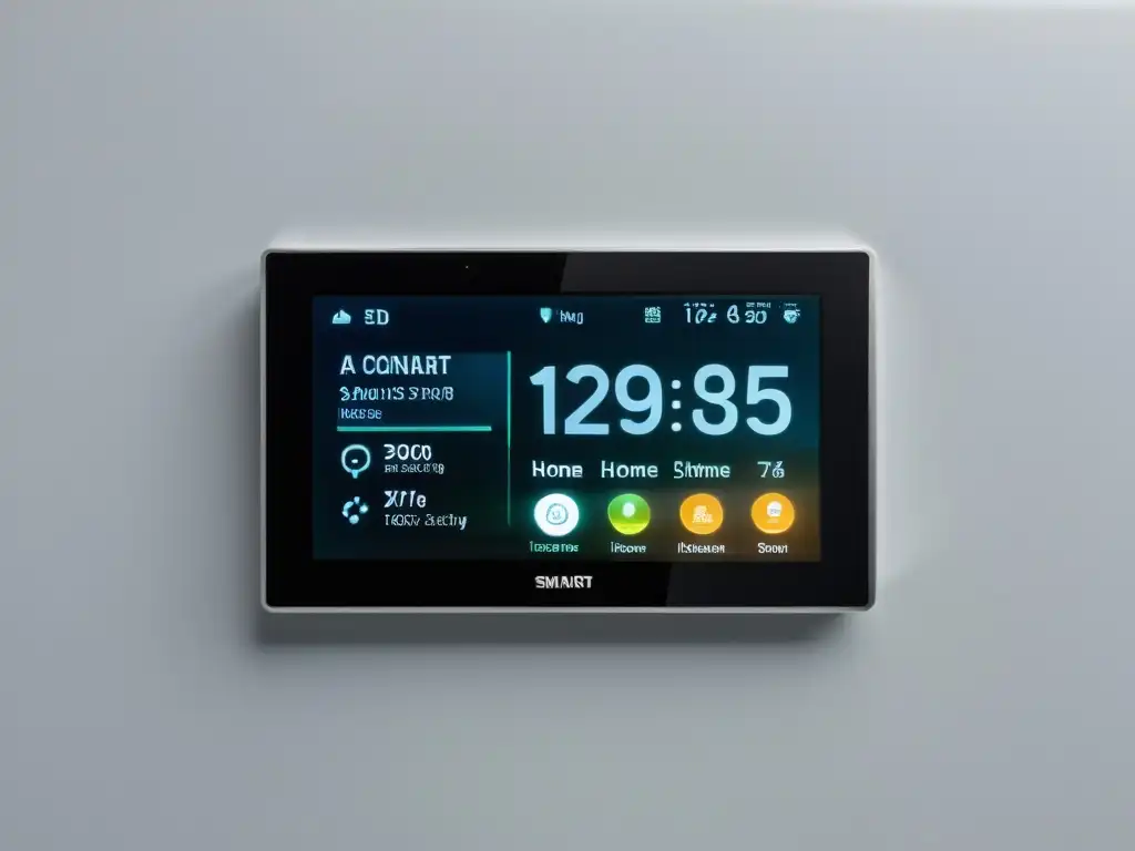 Panel de control de hogar inteligente, moderno y minimalista, con estadísticas de energía en tiempo real