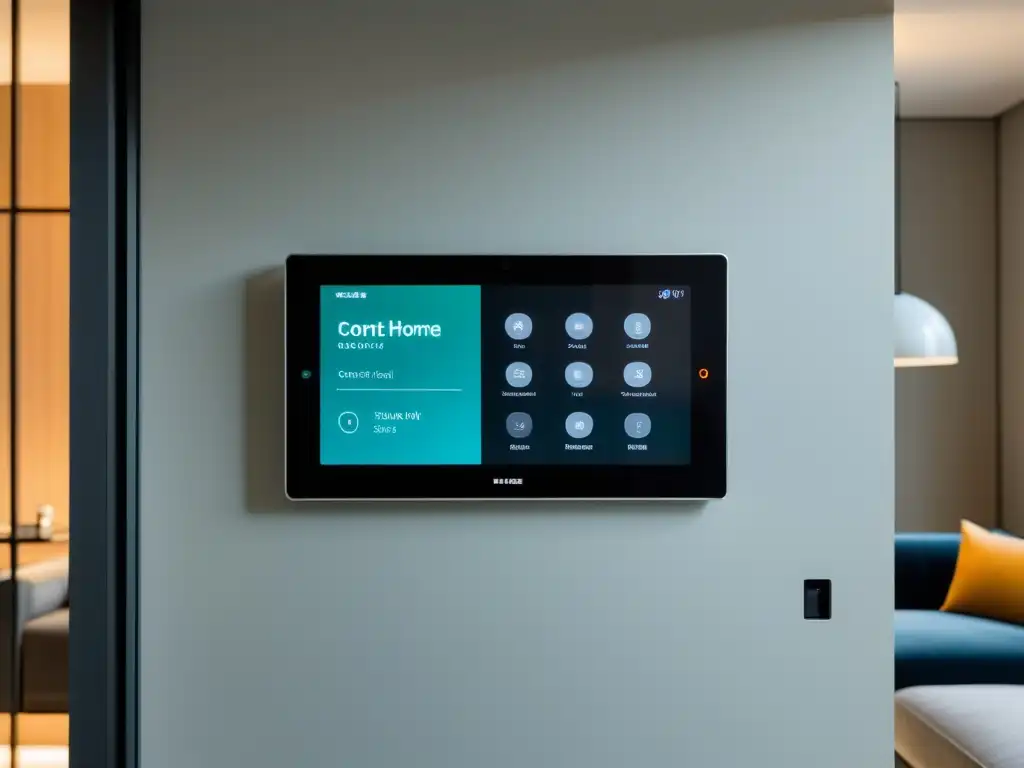 Panel de control inteligente en apartamento moderno