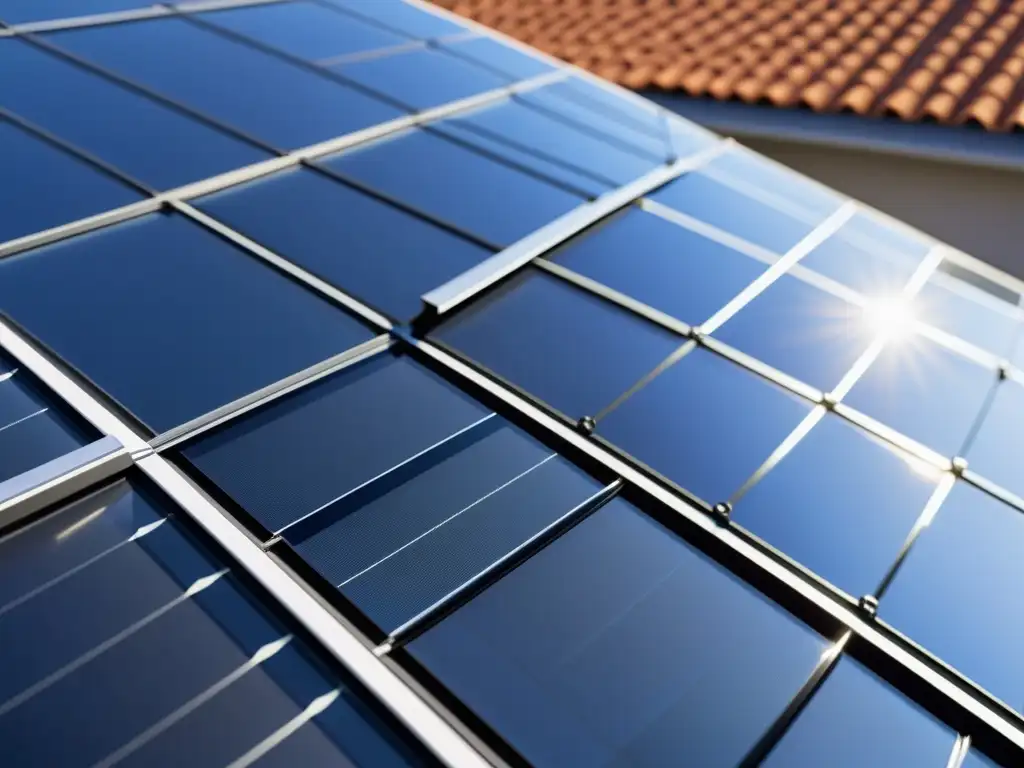 Paneles solares biofotovoltaicos: tecnología avanzada y eficiencia en la producción de energía sostenible, integrados en arquitectura moderna