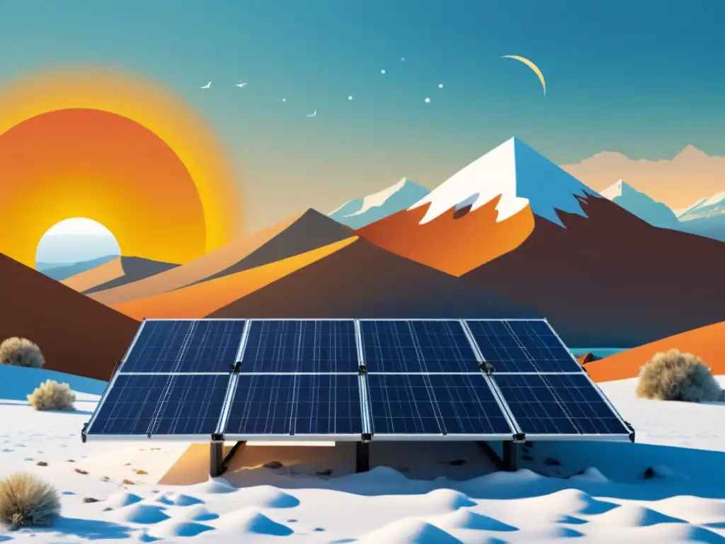 Paneles solares adaptándose a climas diversos: desierto, montañas nevadas y costa