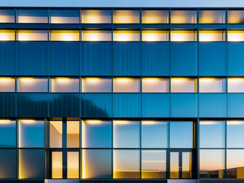 Paneles de aerogel translúcido en fachada de edificio moderno