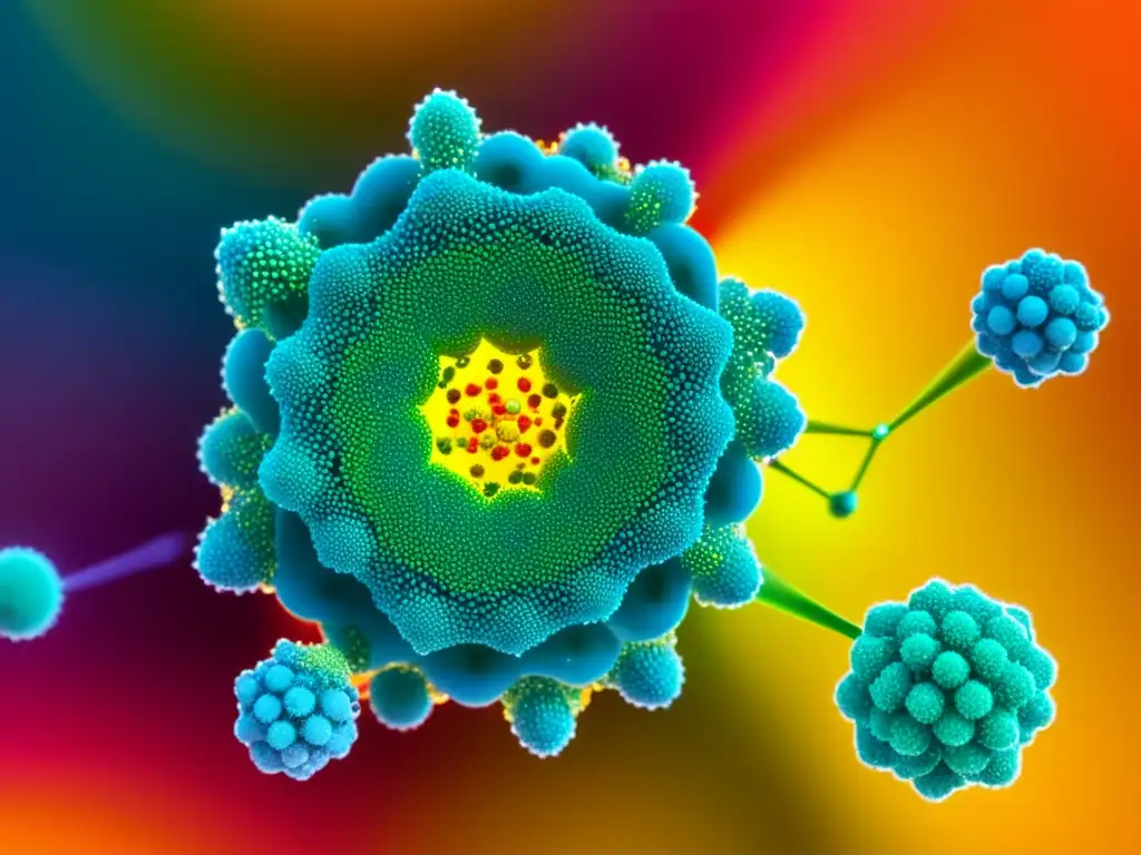 Interacción de partículas nanométricas del catalizador con moléculas de biocombustible, destacando la nanotecnología en biocombustibles sostenibles