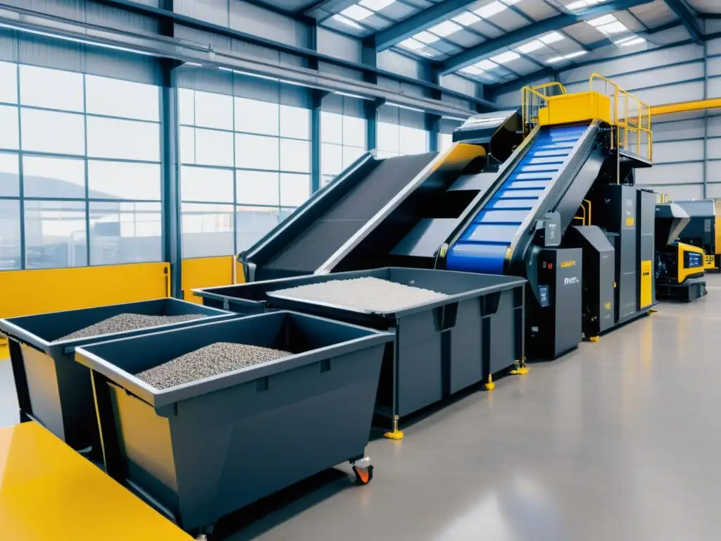 Planta de reciclaje moderna con tecnología avanzada Planta de reciclaje moderna con técnicas avanzadas para separar residuos