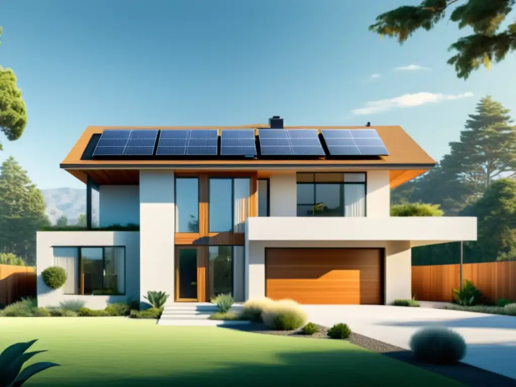 Residencia moderna en California con eficiencia energética doméstica en su diseño y tecnología sostenible