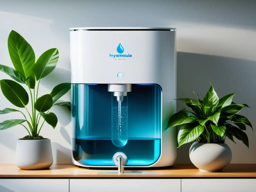 Un sistema de reciclaje de agua de alta tecnología en un hogar moderno y sostenible