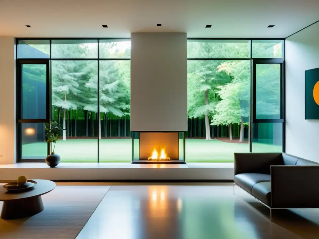 Sistemas de climatización renovable sostenible integrados en un hogar contemporáneo, elegante y armonioso, con luz natural suave