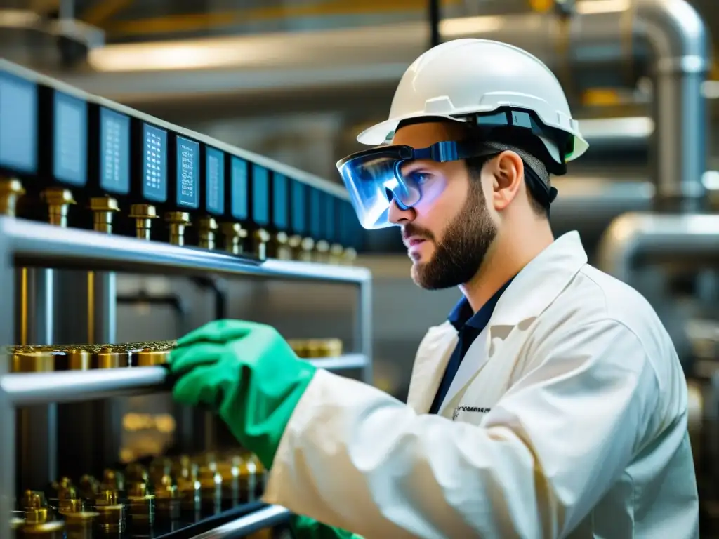 Un técnico experto inspecciona con precisión el sistema de bioenergía