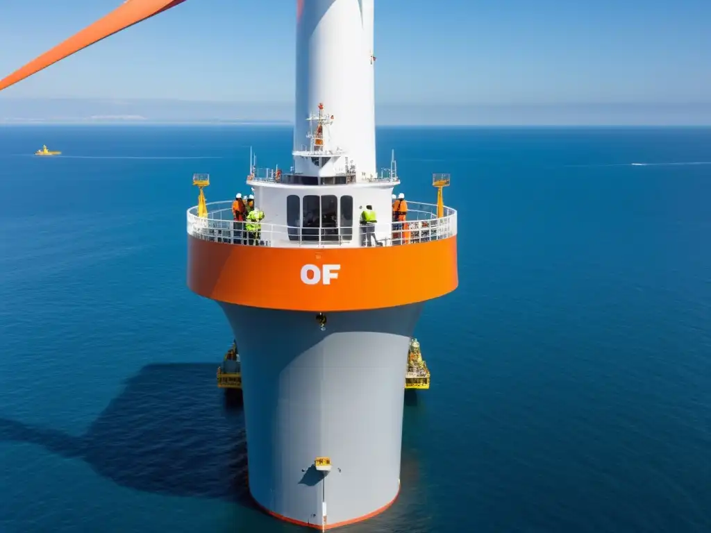 Vista impresionante de un buque de instalación eólica offshore, resaltando la importancia de la infraestructura portuaria eólica offshore