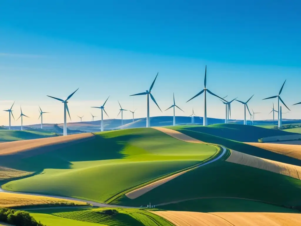 Vista serena de comunidad indígena conviviendo armónicamente con beneficios energía eólica en paisaje rural