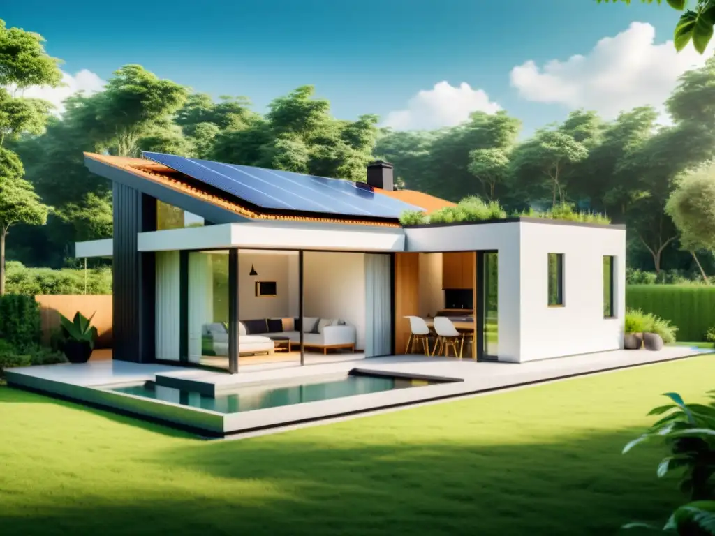 Vivienda sostenible integrada con la naturaleza y tecnología